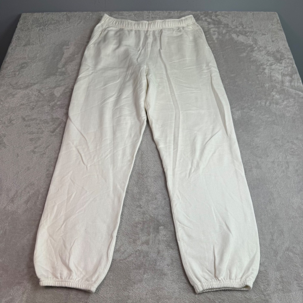 NWT $98 Buck Mason Womens Lantern Vintage Interloop Sweatpant L White Cream